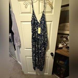 Elan Navy and White Starfish Print Dress